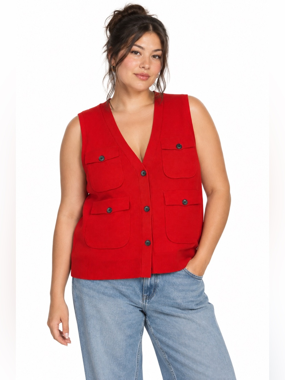 Maximalist Knit Utility Sweater Vest Dopamine Dressing Bold Pockets Fall Fashion